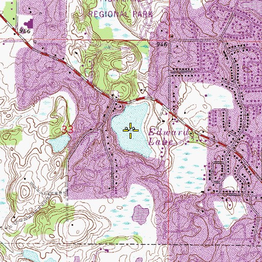 Topographic Map of Edward Lake, MN