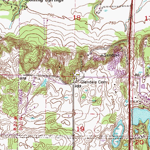 Topographic Map of Glendale, MN