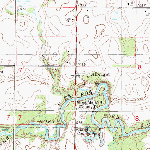 Topographic Map of Albright, MN