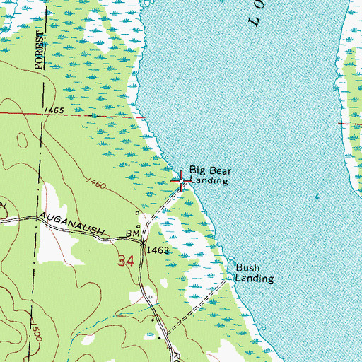 Topographic Map of Big Bear Landing, MN