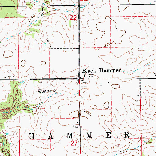 Topographic Map of Black Hammer, MN