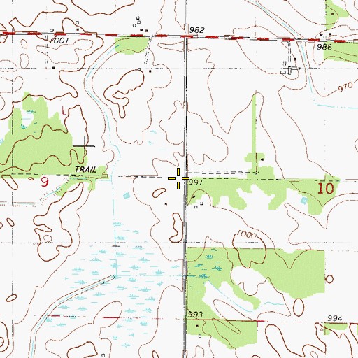 Topographic Map of Hazelton, MN