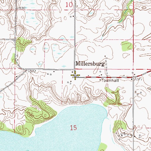 Topographic Map of Millersburg, MN