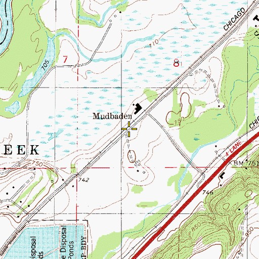 Topographic Map of Mudbaden, MN