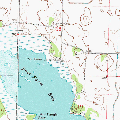 Topographic Map of Poor Farm Landing, MN