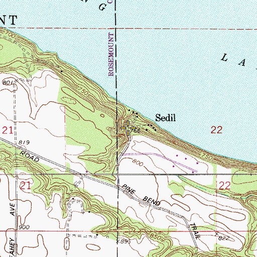 Topographic Map of Sedil, MN