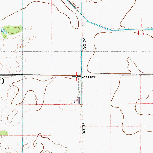 Topographic Map of South Hollandale, MN