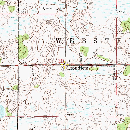 Topographic Map of Trondjem, MN