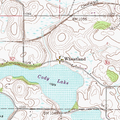 Topographic Map of Wheatland, MN