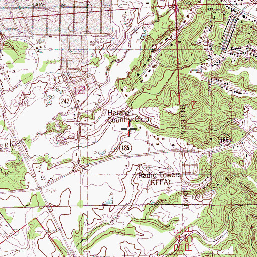 Topographic Map of Helena Country Club, AR