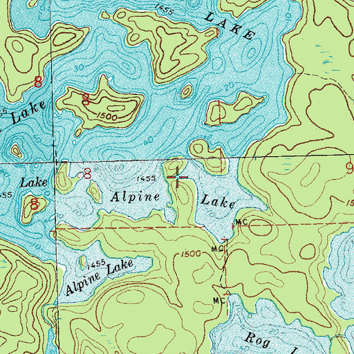 Topographic Map of Alpine Lake, MN