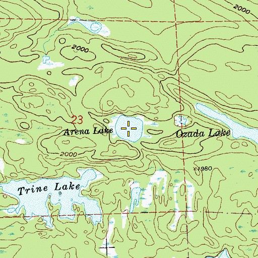 Topographic Map of Arena Lake, MN