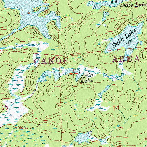 Topographic Map of Aria Lake, MN