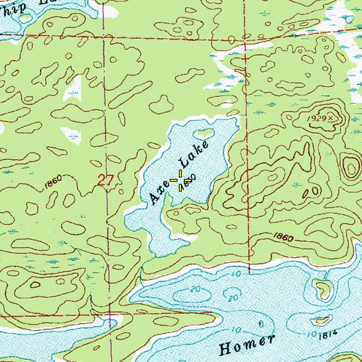 Topographic Map of Axe Lake, MN