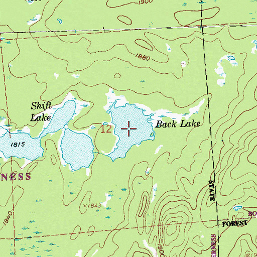 Topographic Map of Back Lake, MN