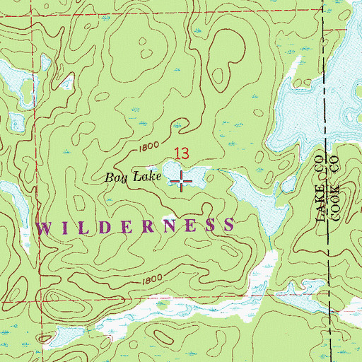 Topographic Map of Bag Lake, MN