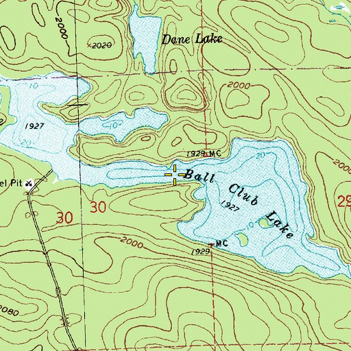 Topographic Map of Ball Club Lake, MN