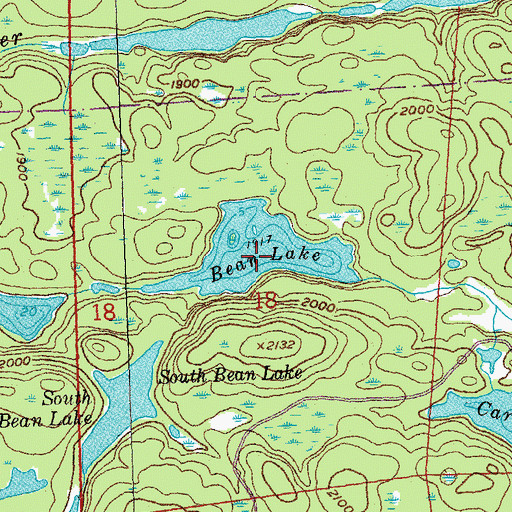Topographic Map of Bean Lake, MN