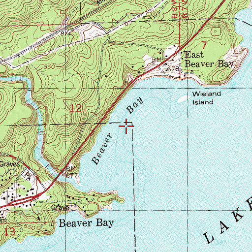 Topographic Map of Beaver Bay, MN
