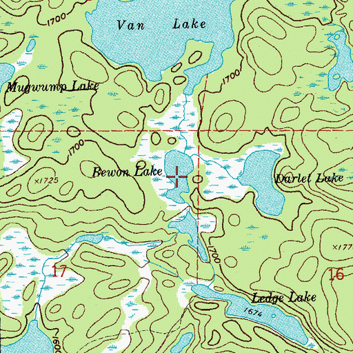 Topographic Map of Bewon Lake, MN