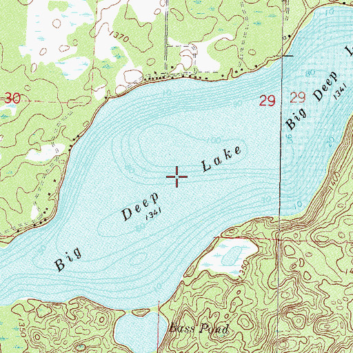 Topographic Map of Big Deep Lake, MN