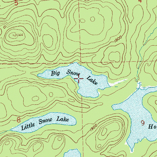 Topographic Map of Big Snow Lake, MN