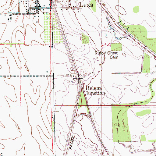 Topographic Map of Helena Junction, AR