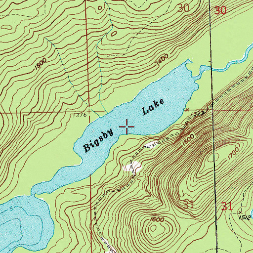 Topographic Map of Bigsby Lake, MN