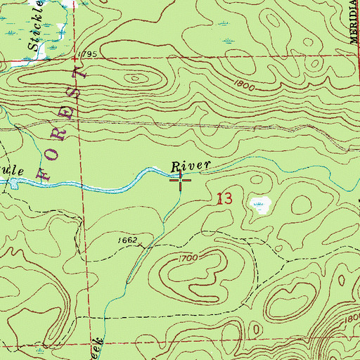 Topographic Map of Bluff Creek, MN