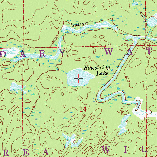 Topographic Map of Bowstring Lake, MN