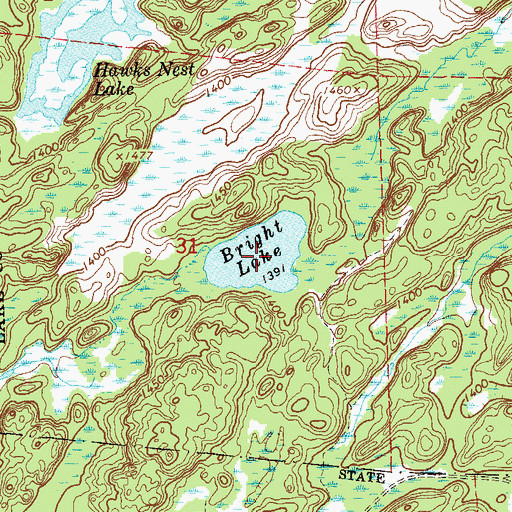 Topographic Map of Bright Lake, MN
