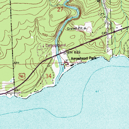Topographic Map of Brule River, MN