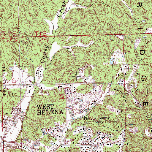Topographic Map of Holiday Hills, AR