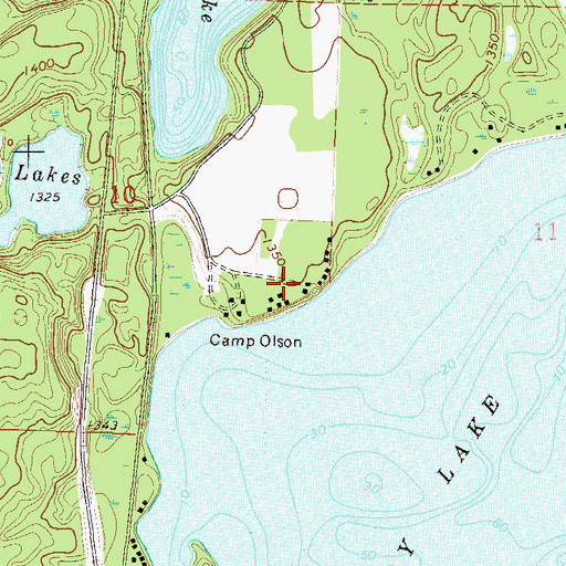 Topographic Map of Camp Olson, MN