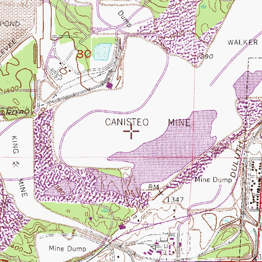 Topographic Map of Canisteo Mine, MN
