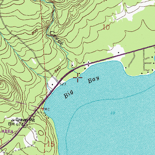 Topographic Map of Carlson Creek, MN