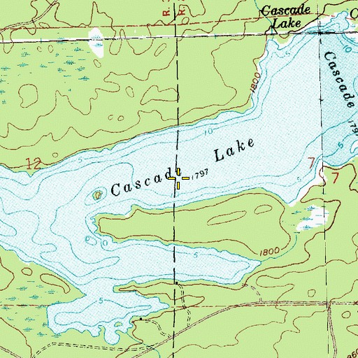 Topographic Map of Cascade Lake, MN