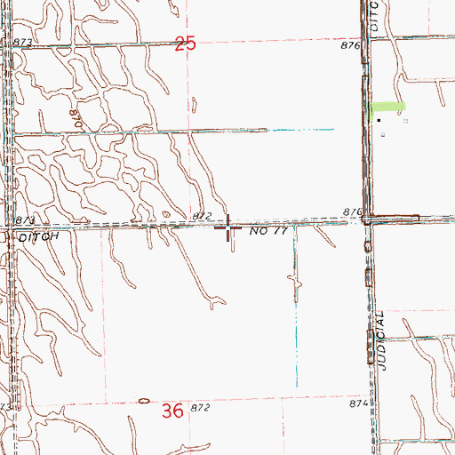Topographic Map of County Ditch Number Seventyseven, MN