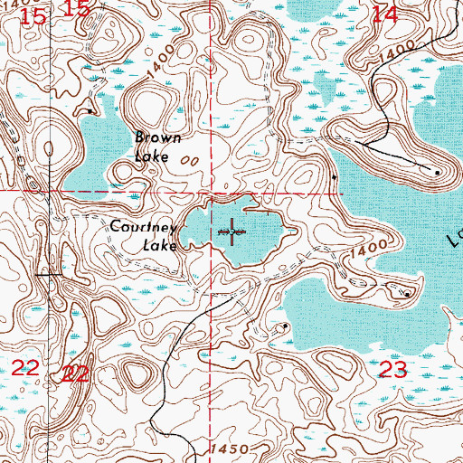 Topographic Map of Courtney Lake, MN
