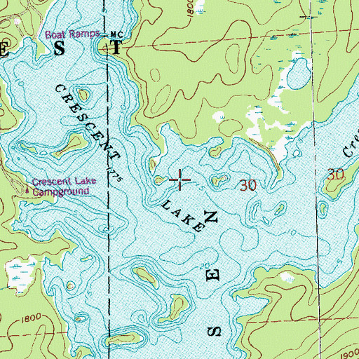 Topographic Map of Crescent Lake, MN