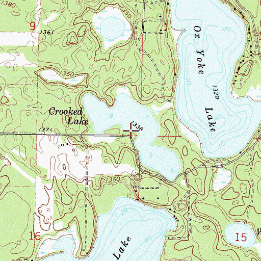 Topographic Map of Crooked Lake, MN