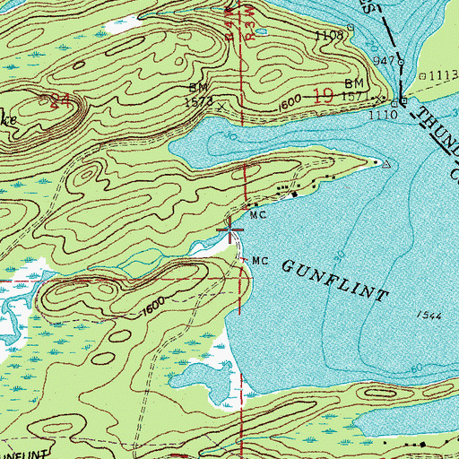 Topographic Map of Cross River, MN