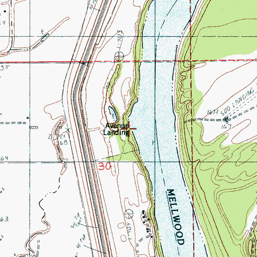 Topographic Map of Avenue Landing, AR
