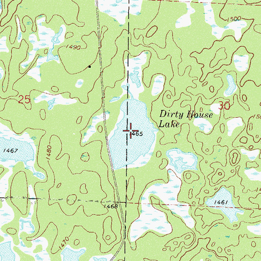 Topographic Map of Dirty House Lake, MN
