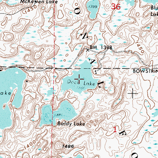 Topographic Map of Dock Lake, MN