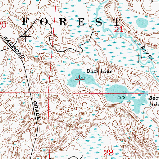 Topographic Map of Duck Lake, MN