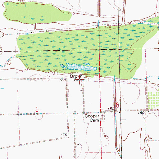 Topographic Map of Brown Chapel (historical), AR