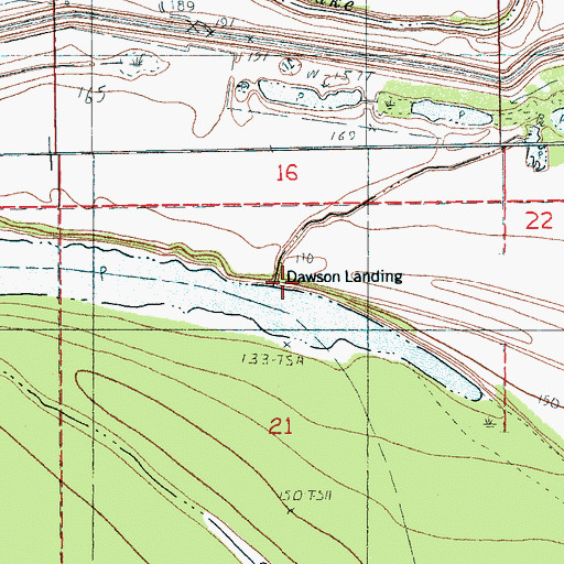Topographic Map of Dawson Landing, AR