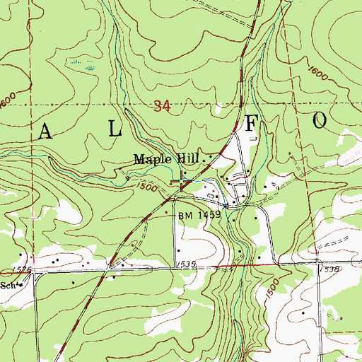 Topographic Map of Elbow Creek, MN