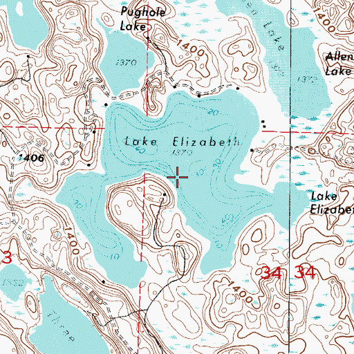 Topographic Map of Lake Elizabeth, MN